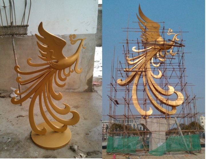 不锈钢凤凰雕塑工艺流程