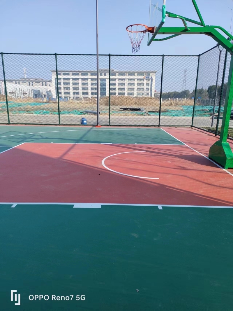 江苏南通硅PU球场面层项目---篮球场
